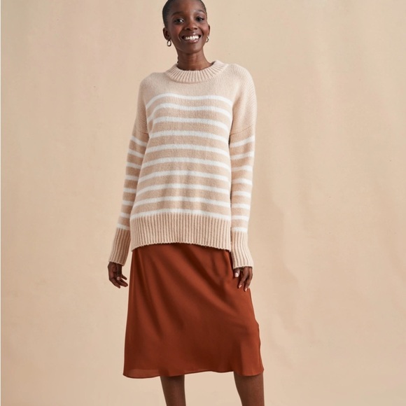 LA Ligne Marin camel and cream wool/ cashmere sweater - Picture 2 of 4